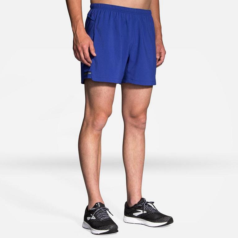 Brooks Sherpa 5 Running Shorts - Men's - Blue (87543-AOWY)